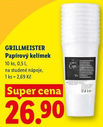 GRILLMEISTER Papírový kelímek, 10 ks