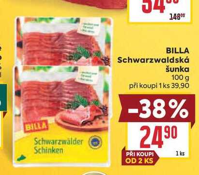 BILLA Schwarzwaldská šunka 100 g 