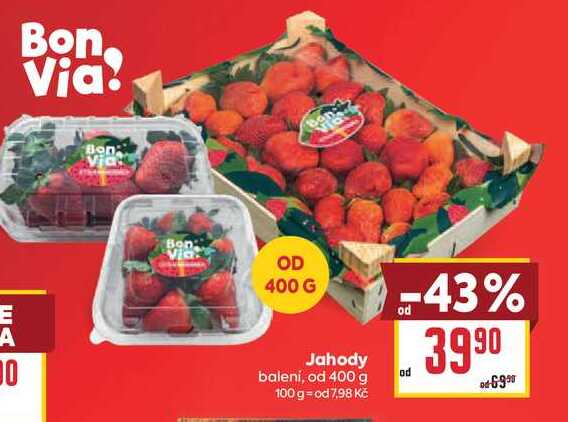 Jahody balení, od 400 g 