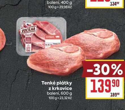 Tenké plátky z krkovice balení, 600 g