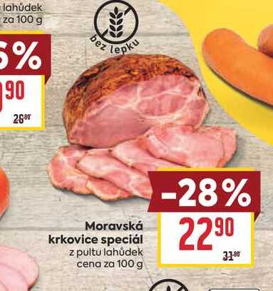 Moravská krkovice speciál z pultu lahůdek cena za 100 g