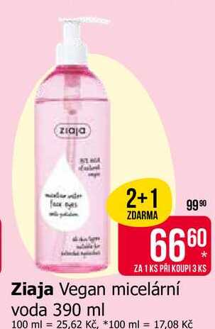 Ziaja Vegan micelární voda 390 ml 
