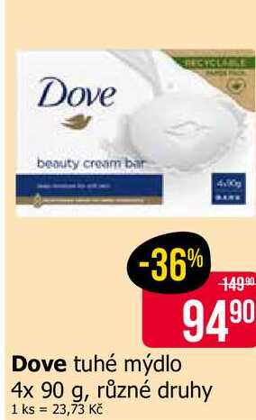 Dove mýdlo 4x90g, vybrané druhy