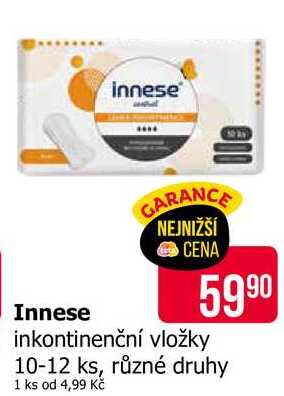 Innese inkontinenční vložky 10-12 ks, různé druhy