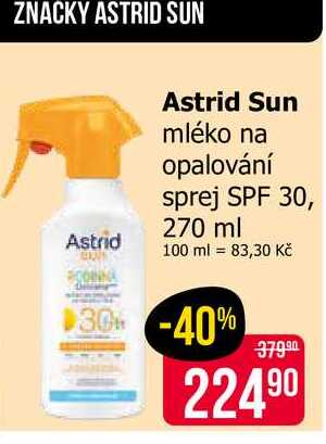 Astrid Sun mléko na opalování sprej SPF 30, 270 ml