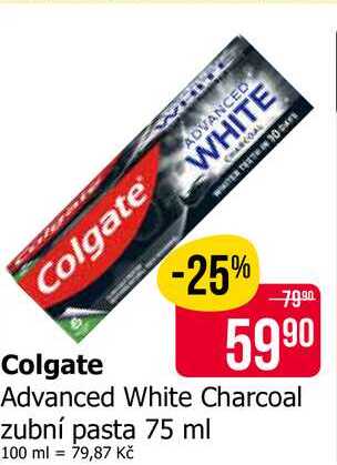 Colgate Advanced White Charcoal zubní pasta 75 ml