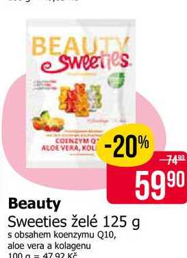 Beauty Sweeties želé 125 g s obsahem koenzymu Q10, aloe vera a kolagenu