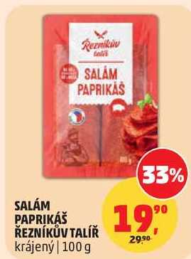 SALÁM PAPRIKÁŠ ŘEZNÍKŮV TALÍŘ, 100 g