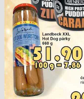Landbeck XXL Hot Dog párky 660 g