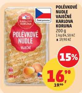 POLÉVKOVÉ NUDLE VAJEČNÉ KARLOVA KORUNA, 200 g
