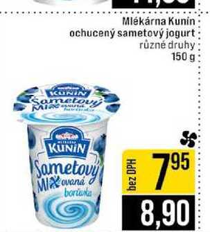 Mlékárna Kunin ochucený sametový jogurt různé druhy 150g