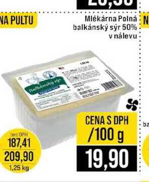 Mlékárna Polná N balkánský sýr 50% v nálevu 100g