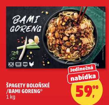 ŠPAGETY BOLOŇSKÉ/BAMI GORENG, 1 kg