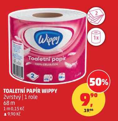 TOALETNÍ PAPÍR WIPPY, 1 role