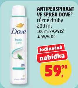 ANTIPERSPIRANT VE SPREJI DOVE, 200 ml