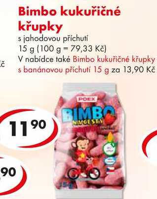 Bimbo kukuřičné křupky, 15 g