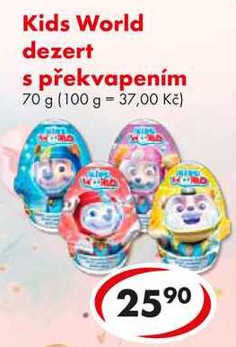 Kids World dezert s překvapením, 70 g 