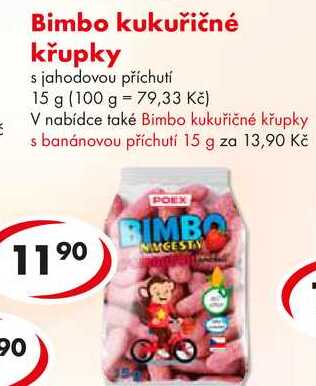 Bimbo kukuřičné křupky, 15 g