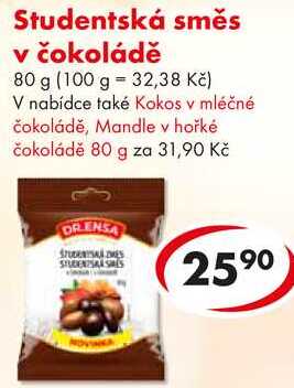 Studentská směs v čokoládě, 80 g 