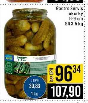 Gastro Servis okurky 6-9 cm S 43,5 kg