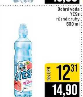 Dobrá voda YESS různé druhy 500 ml