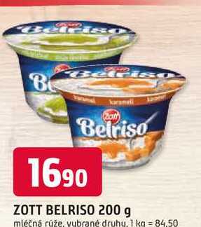 Zott Belriso mléčná rýže různé příchutě 200g
