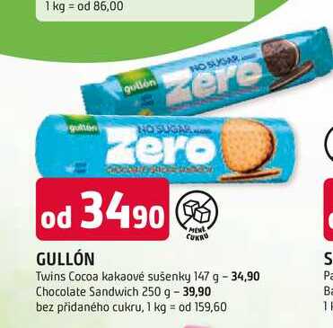 GULLÓN Twins Cocoa kakaové sušenky 147 g 