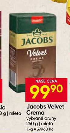 Jacobs Velvet Crema vybrané druhy 250 g mletá