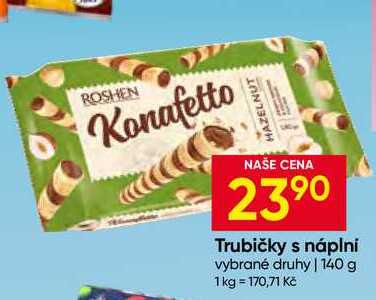ROSHEN Konafetto Trubičky s náplní vybrané druhy 140 g