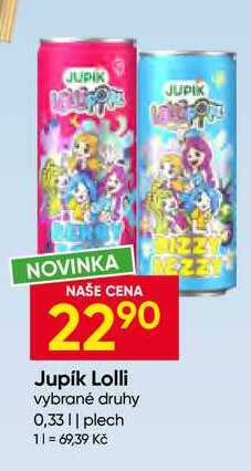 Jupík Lolli vybrané druhy 0,33L