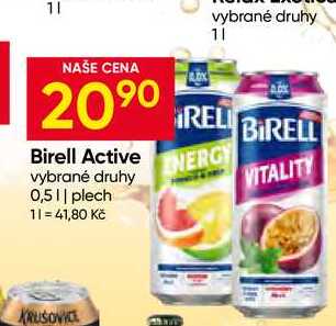 Birell Active vybrané druhy 0,5l plech