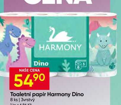 Toaletní papír Harmony Dino 8 ks 3vrstvý