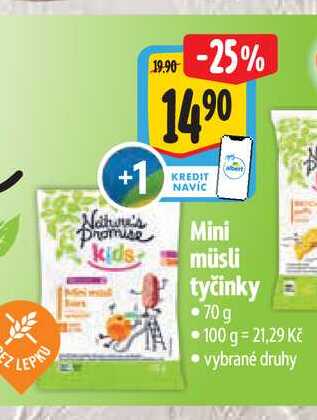   Mini müsli tyčinky 70 g