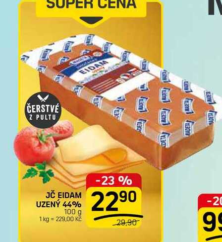 JČ EIDAM UZENÝ 44% 100 g