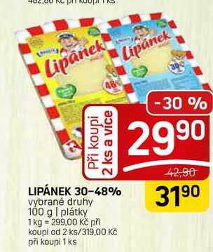 LIPÁNEK 30-48% vybrané druhy 100 g