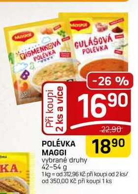 POLÉVKA MAGGI vybrané druhy 42-54 g