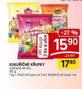 KUKUŘIČNÉ KŘUPKY vybrané druhy 90 g