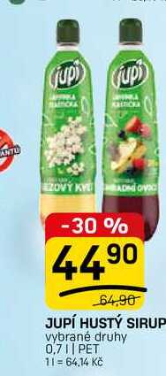 JUPÍ HUSTÝ SIRUP vybrané druhy 0,7l