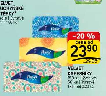VELVET KAPESNÍKY 150 ks | 2vrstvé 56 ks | 3vrstvé