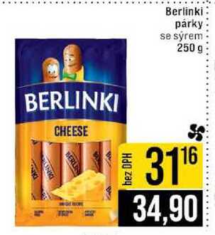 Berlinki párky se sýrem 250 g