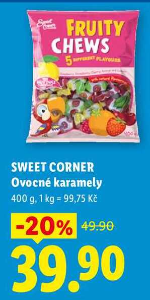 SWEET CORNER Ovocné karamely, 400 g