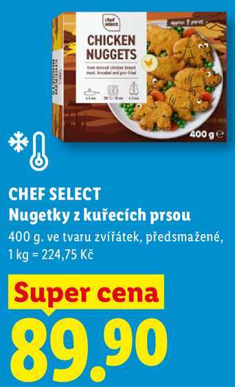 CHEF SELECT Nugetky z kuřecích prsou, 400  