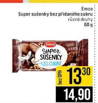Emco Super sušenky bez přidaného cukru různé druhy 60 g