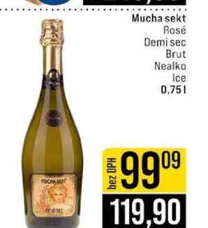 Mucha sekt Rosé Demi sec Brut Nealko Ice 0,75l
