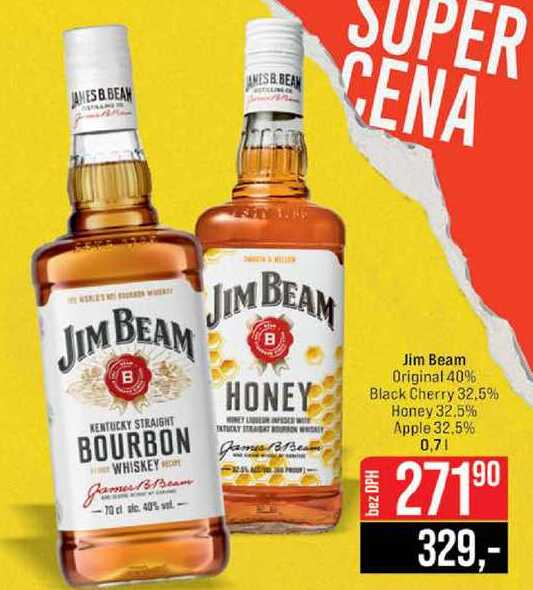 Jim Beam Original 40% Black Cherry 32.5% Honey 32.5% Apple 32,5% 0,7l