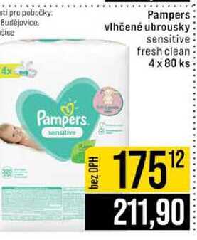 Pampers vlhčené ubrousky sensitive fresh clean 4 x 80 ks