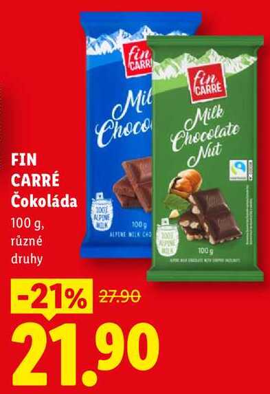 FIN CARRÉ Čokoláda, 100 g