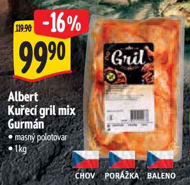 Albert Kuřecí gril mix Gurmán, 1 kg
