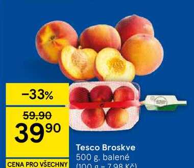 Tesco Broskve, 500 g, balené