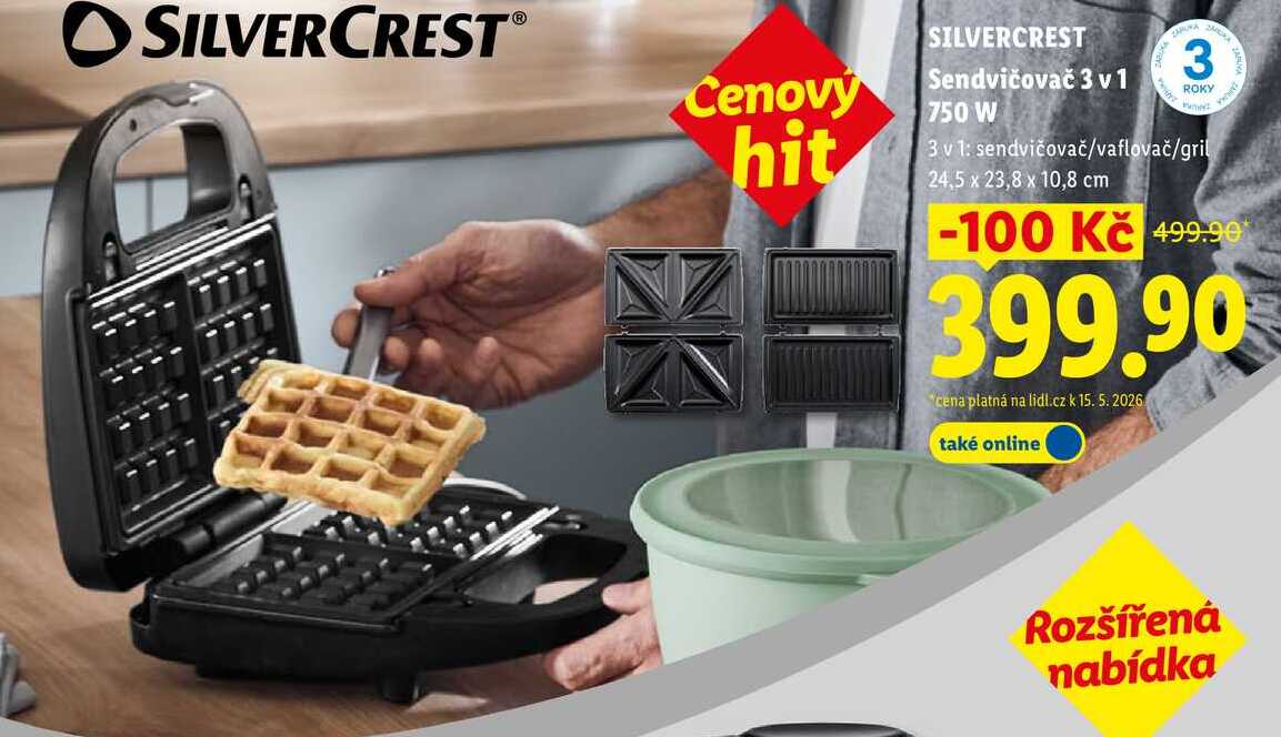 SILVERCREST Sendvičovač 3 v 1 750 W  